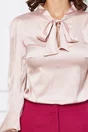 Bluza Dy Fashion roz cu guler tip esarfa