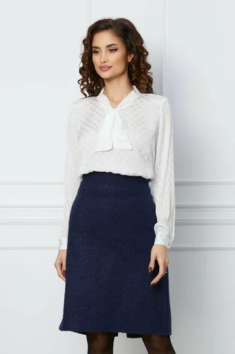 Bluza Gina alba cu buline satinate
