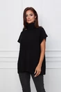 Bluza Iarina neagra fara maneci cu model in relief