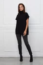 Bluza Iarina neagra fara maneci cu model in relief