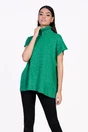 Bluza Iarina verde fara maneci cu model in relief