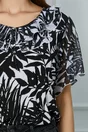 Bluza Isabela alba cu imprimeu floral negru