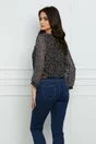 Bluza Isabela neagra cu flori albe