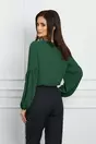 Bluza Iuliana verde cu broderie pe maneci