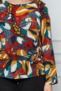 Bluza Janina cu imprimeuri caramizii si catarama in talie