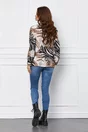 Bluza Jessie ivory cu zebra print maro
