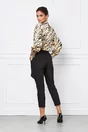 Bluza LaDonna bej cu zebra print si accesoriu la decolteu