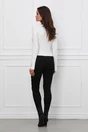 Bluza Maya alba scurta din tricot reiat