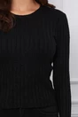 Bluza Maya neagra scurta din tricot reiat