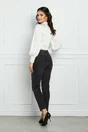Bluza MBG alba cu aplicatii brodate pe umeri si volanas la bust