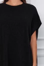 Bluza Mona tip poncho negru din tricot cu buzunare