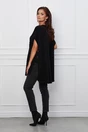 Bluza Mona tip poncho negru din tricot cu buzunare