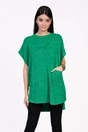 Bluza Mona tip poncho verde din tricot cu buzunare
