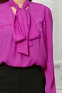 Bluza Moze violet cu guler tip esarfa