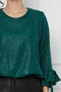 Bluza Rania verde cu funde la maneci