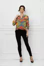 Bluza Sabrina cu imprimeu multicolor