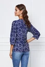 Bluza Sorina bleumarin cu imprimeu geometric