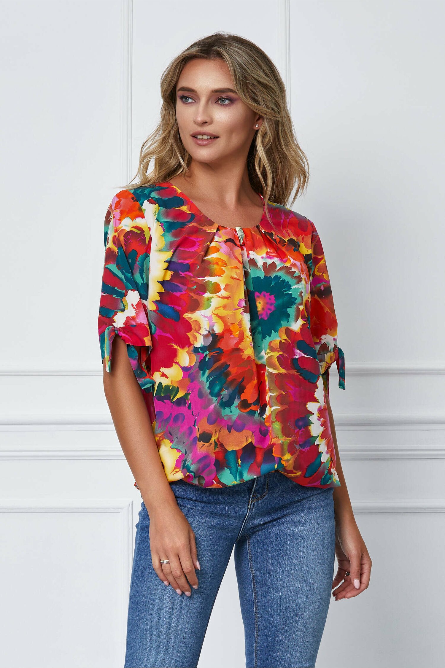Bluza Tamy cu imprimeu multicolor