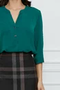 Bluza Vanessa verde cu nasturi la decolteu