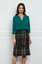 Bluza Vanessa verde cu nasturi la decolteu