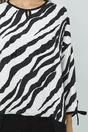 Bluza Zenia cu imprimeu zebra si voal la baza
