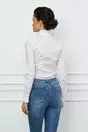 Body MBG tip camasa alb cu volanase incretite la bust