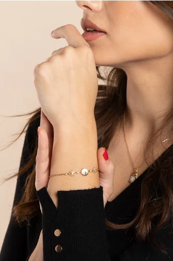 Bratara Julia aurie cu strasuri si accesorii circulare