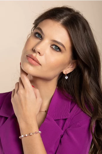 Bratara Rox elastica accesorizata cu pietre roz