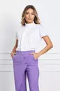 Camasa Dy Fashion alba cu volanase si guler incretit
