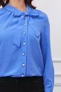Camasa Dy Fashion albastra cu funda si nasturi pe o parte