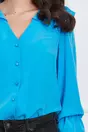 Camasa Dy Fashion bleu cu volanase la umeri