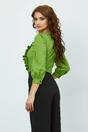 Camasa Dy Fashion verde din poplin cu jabou