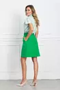 Camasa Dy Fashion verde mint cu volanase si guler incretit