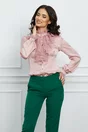 Camasa MBG roz din satin cu volane din tull
