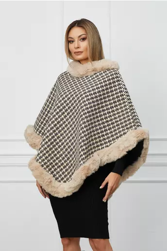 Capa Mara bej cu imprimeuri kaki si blanita