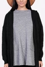 Cardigan Nadine negru din tricot cu buzunare