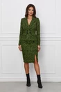 Compleu Ginette verde cu sacou si fusta din tweed