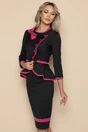 Compleu MBG negru cu detalii fucsia si peplum in talie