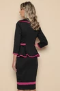 Compleu MBG negru cu detalii fucsia si peplum in talie