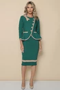 Compleu MBG verde cu detalii bej si peplum in talie