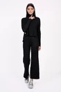 Compleu Ramona negru din tricot cu bluza si pantaloni
