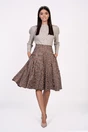Fusta Dy Fashion clos maro cu carouri