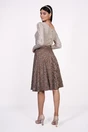 Fusta Dy Fashion clos maro cu carouri