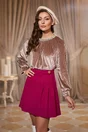 Fusta Dy Fashion magenta cu pliuri