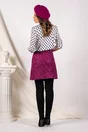Fusta Dy Fashion magenta scurta din tweed cu nasturi