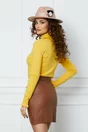 Fusta Dy Fashion maro scurta din piele ecologica