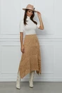 Fusta Mara bej midi din tricot