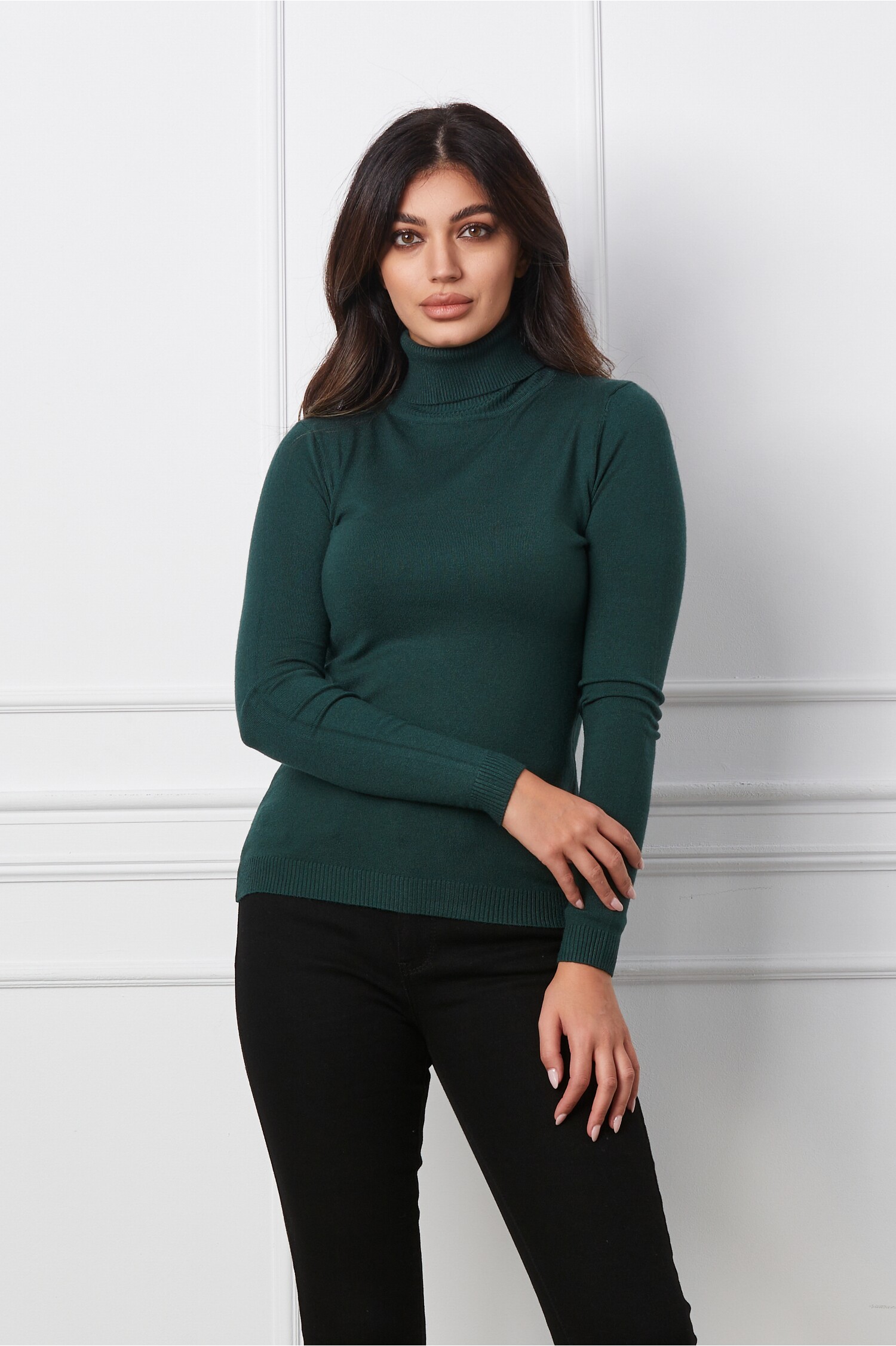 Maleta Madalina verde inchis din tricot