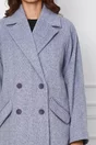 Palton Alison bleu petit cu doua randuri de nasturisi buzunare