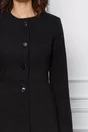 Palton Dara negru cu nasturi si cusaturi decorative